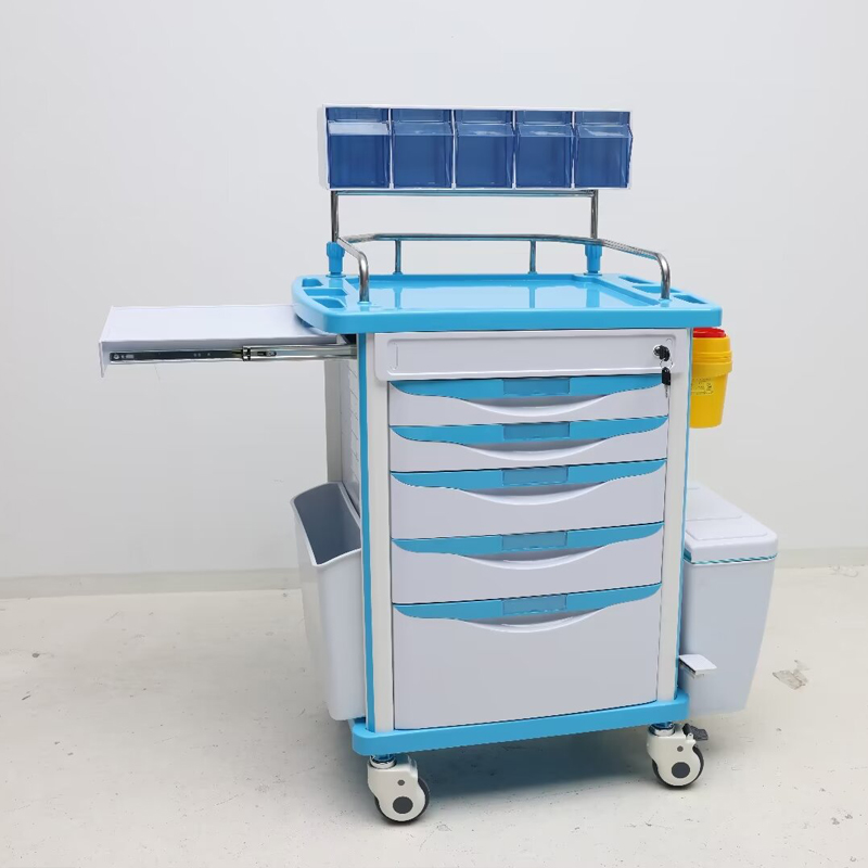 ZP-J1301 Anesthesia Cart with dual foot operated trash cans