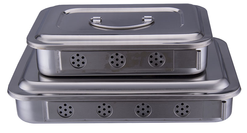  stainless steel medical instrument tray with lid