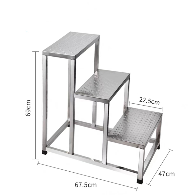 ZP1703 Three Step Stainless Steel Footstool