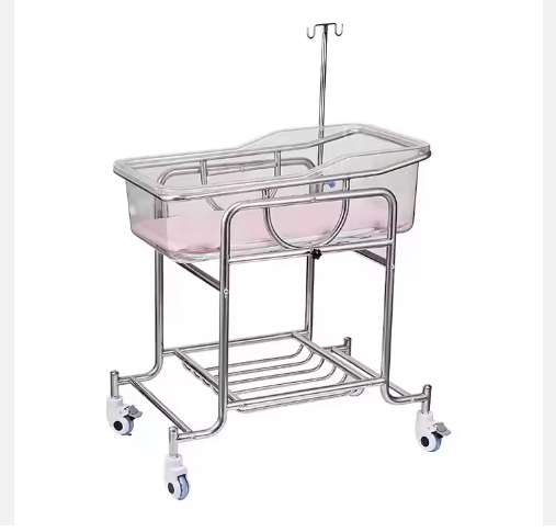 ZP0020 stainless steel baby moving crib with infusion rack